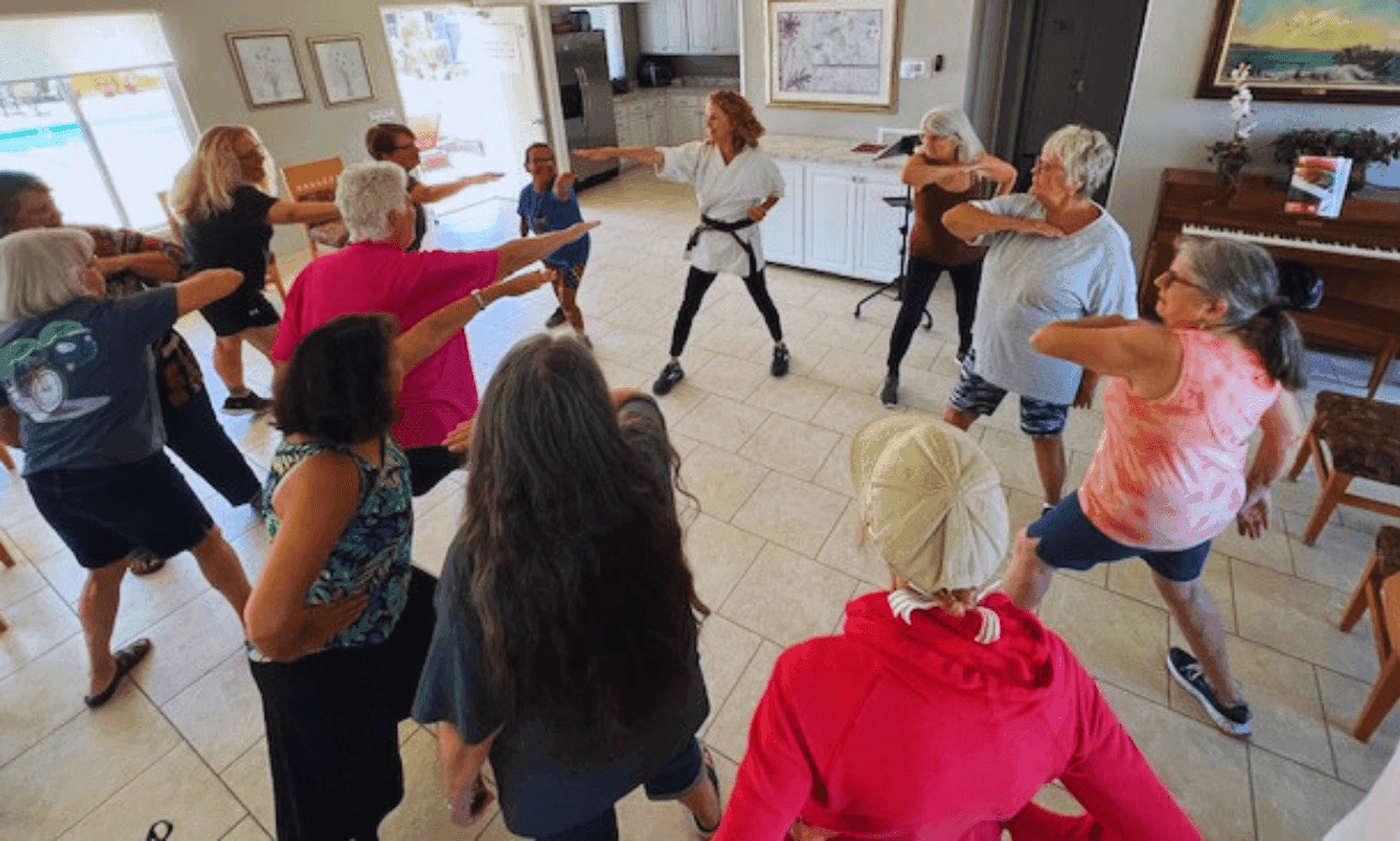 Cindy leading a Warrior Wonder Women group class